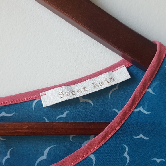 Teal printed Blouse - Picture 8 of 10